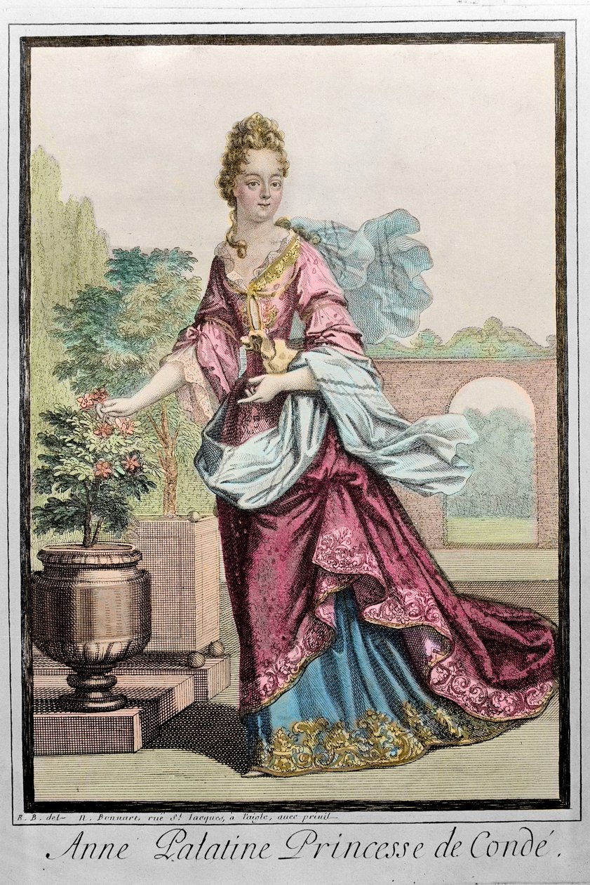 Anne Palatine, Princesse de Condé (Anne de Bavière) (1648-1723) - gravure par Robert Bonnart - Robert Bonnart