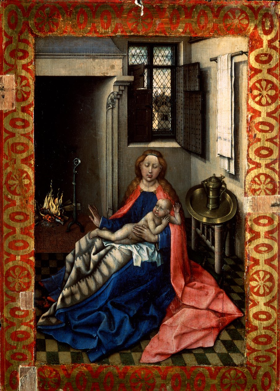Madonna et enfant devant une cheminée, 1430s - Robert Campin