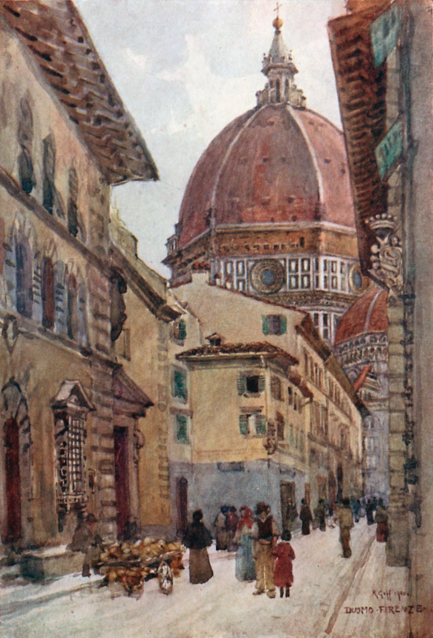 Via dei Servi (lithographie couleur) - Robert Charles Goff