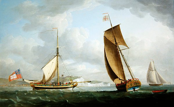 Le yacht de Trinity House en deux positions au large de Douvres - Robert Dodd
