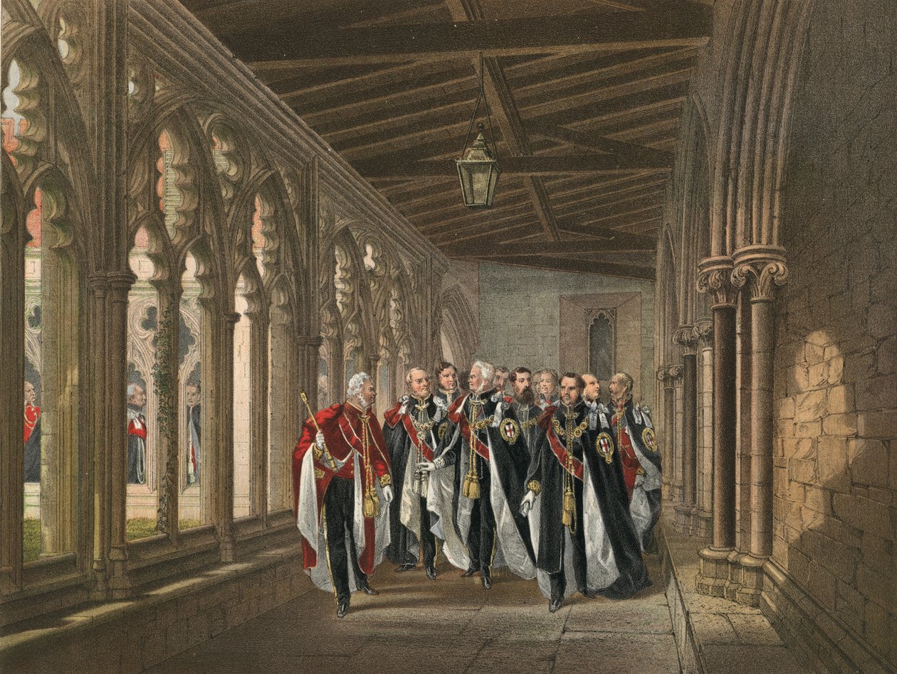 Cloître du doyen, Windsor (chromolitho) - Robert Dudley