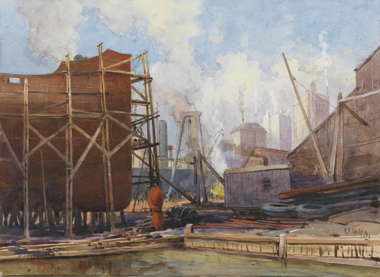 Construction navale à Toronto, 1918 - Robert Ford Gagen