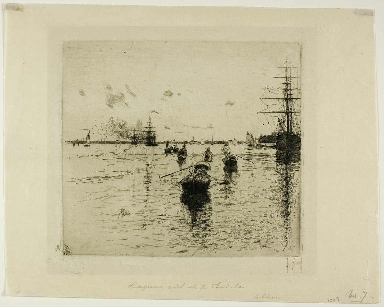 Lagune avec vapeurs et gondoles, Venise - Robert Frederick Blum
