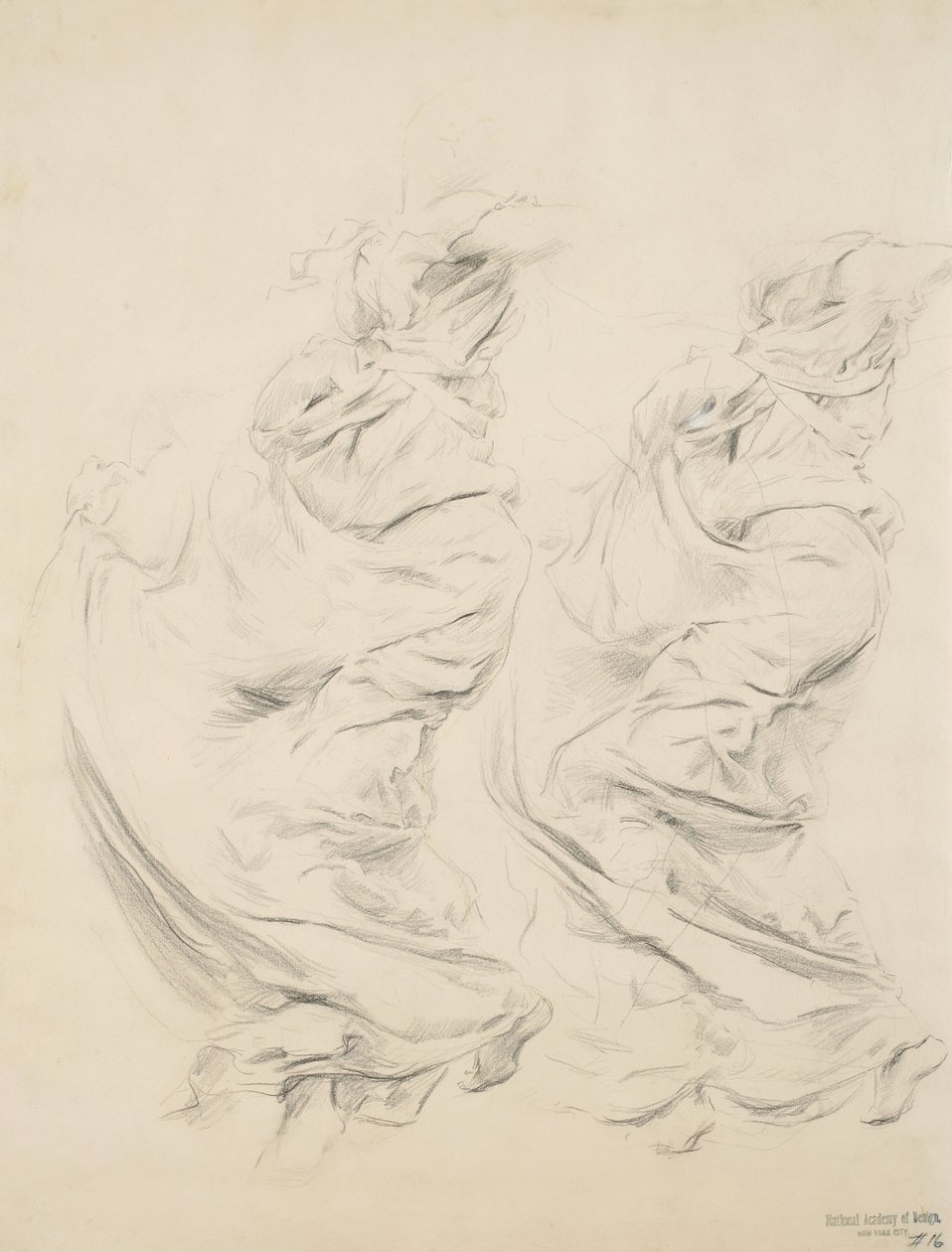 Esquisse de draperie possiblement pour la fresque Moods to Music - Robert Frederick Blum
