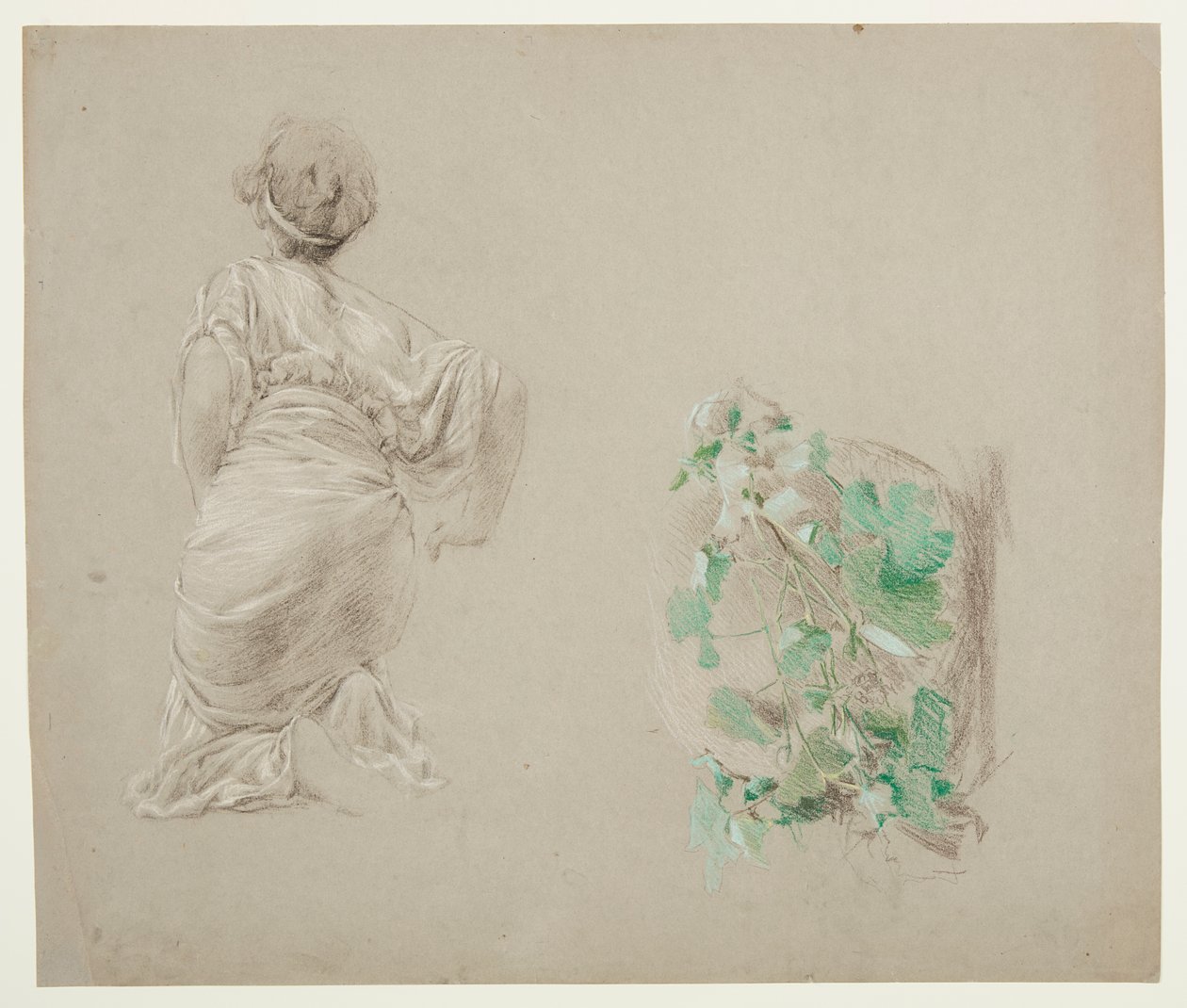Étude pour une femme agenouillée, "Festival des vendanges," Mendelssohn Glee Club, New York, NY - Robert Frederick Blum