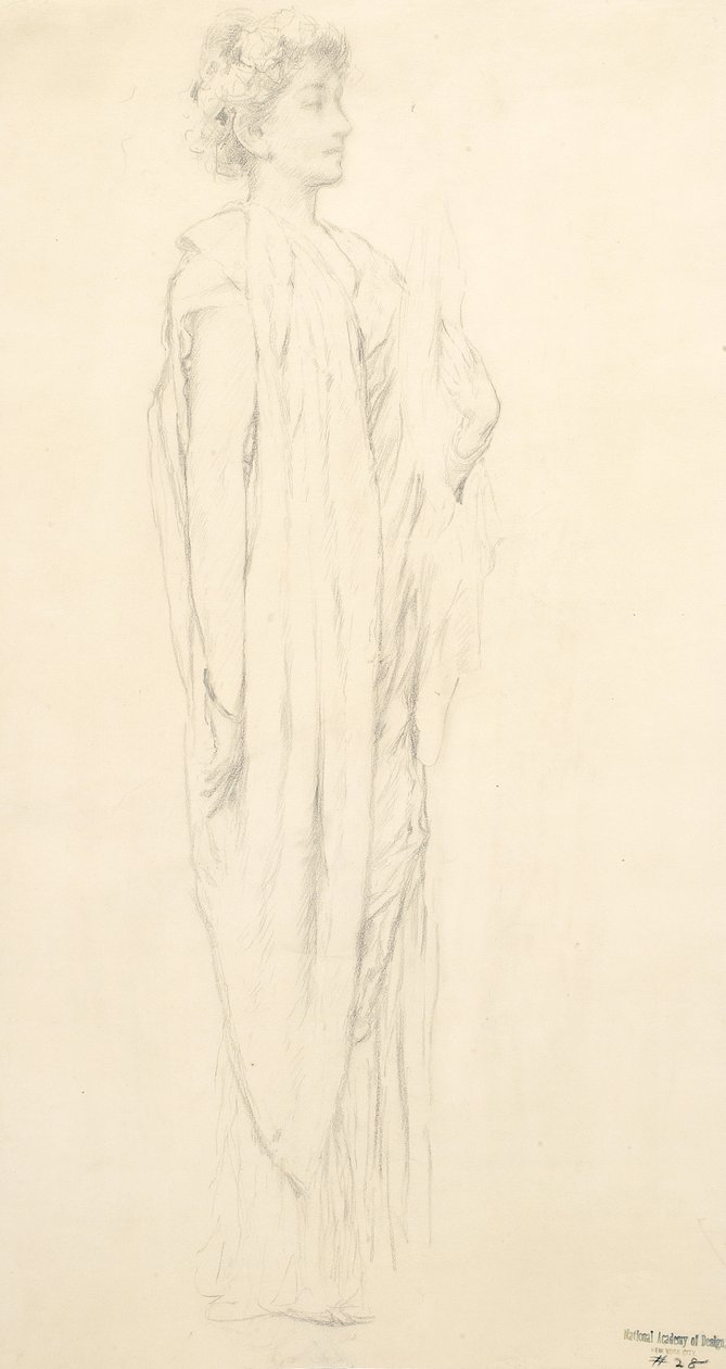 Étude de figure féminine drapée pour la fresque Moods to Music - Robert Frederick Blum
