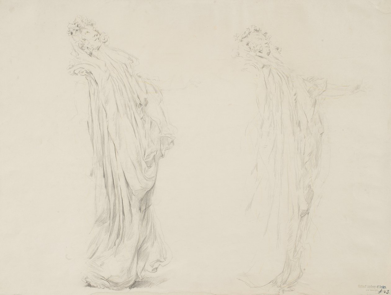Étude de deux figures féminines pour la fresque Moods to Music - Robert Frederick Blum