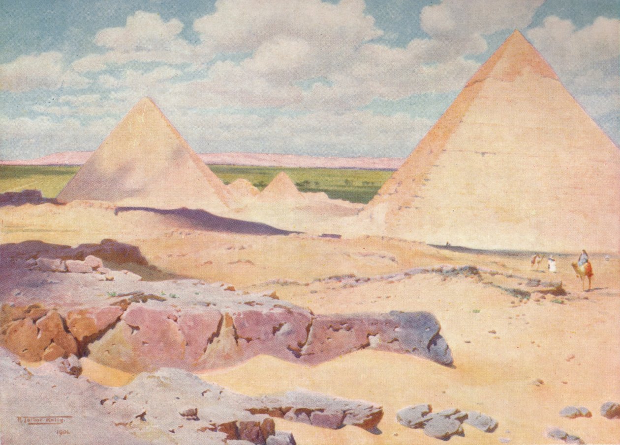 Les Pyramides de Gizeh depuis le désert, vers 1880, 1904 - Robert George Talbot Kelly