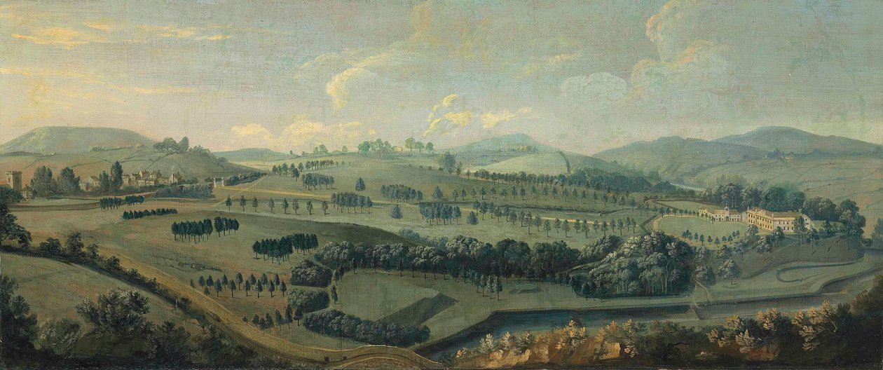 Vue du parc de Gisburne, Yorkshire, et du parc - Robert Griffier