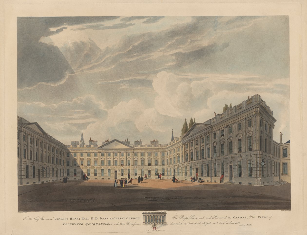Quadrilatère de Peckwater, Christ Church, Oxford - Robert Havell