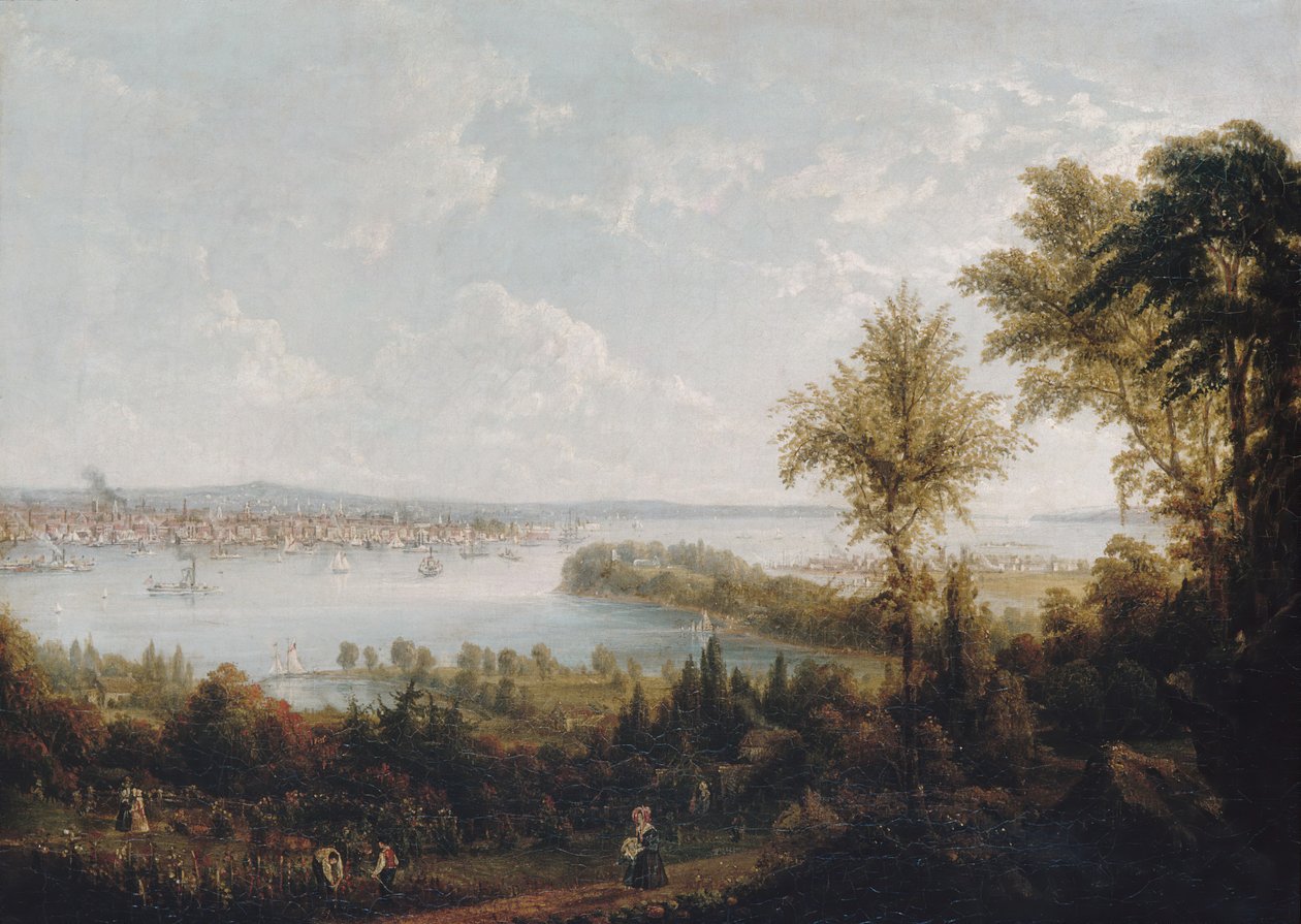 Vue de la baie et de la ville de New York depuis Weehawken - Robert Havell