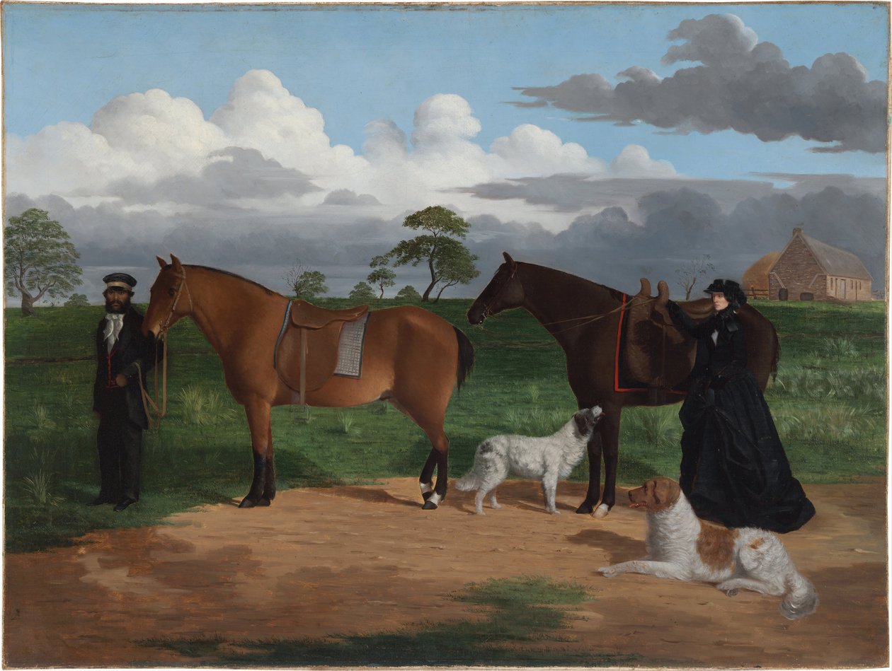 Mme Adolphus Sceales avec Black Jimmie à Merrang Station - Robert Hawker Dowling