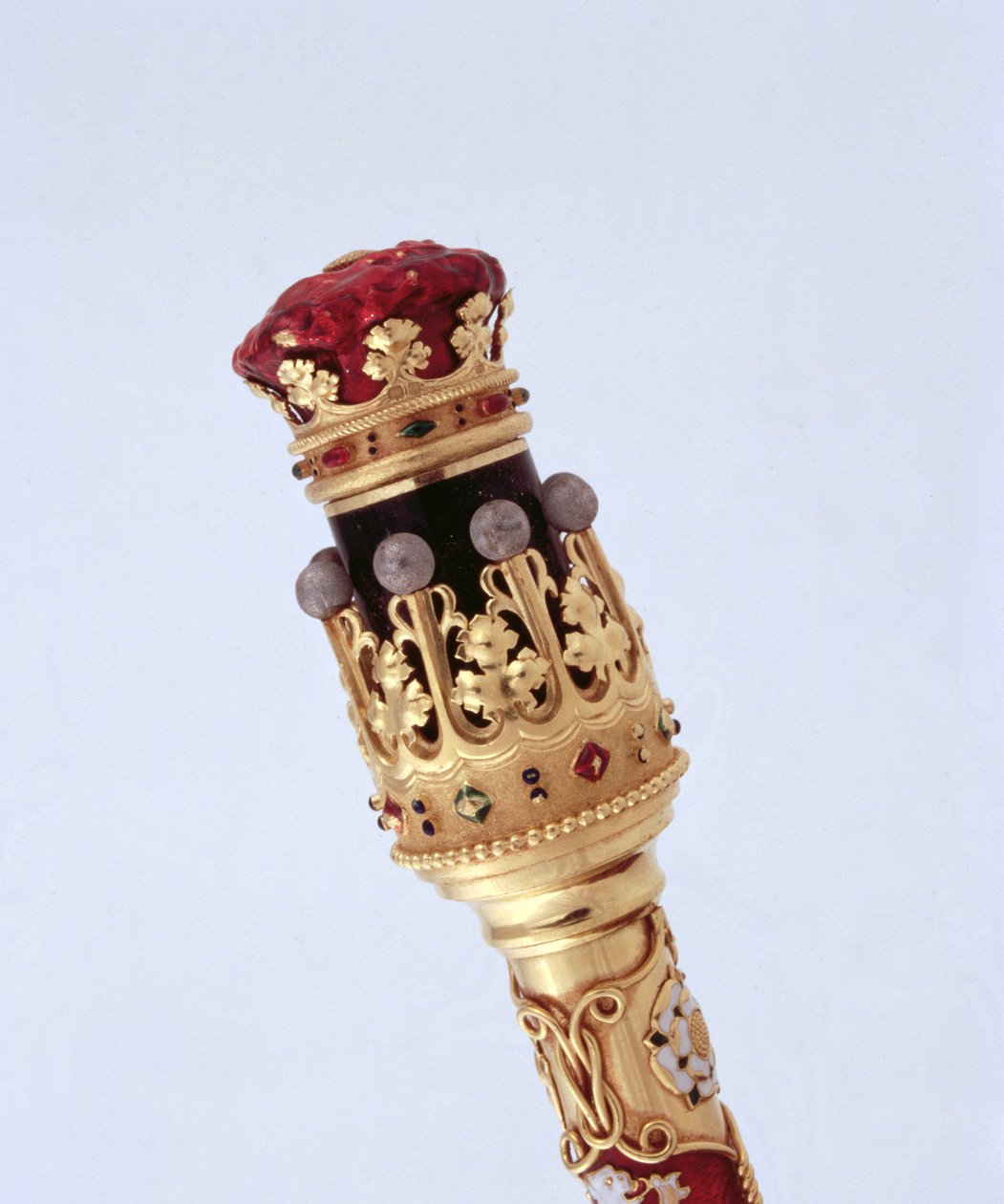 Bâton de maréchal comte présenté au quinzième duc de Norfolk lors de son premier mariage par le College of Arms, 1877 (détail) - Robert, II Garrard