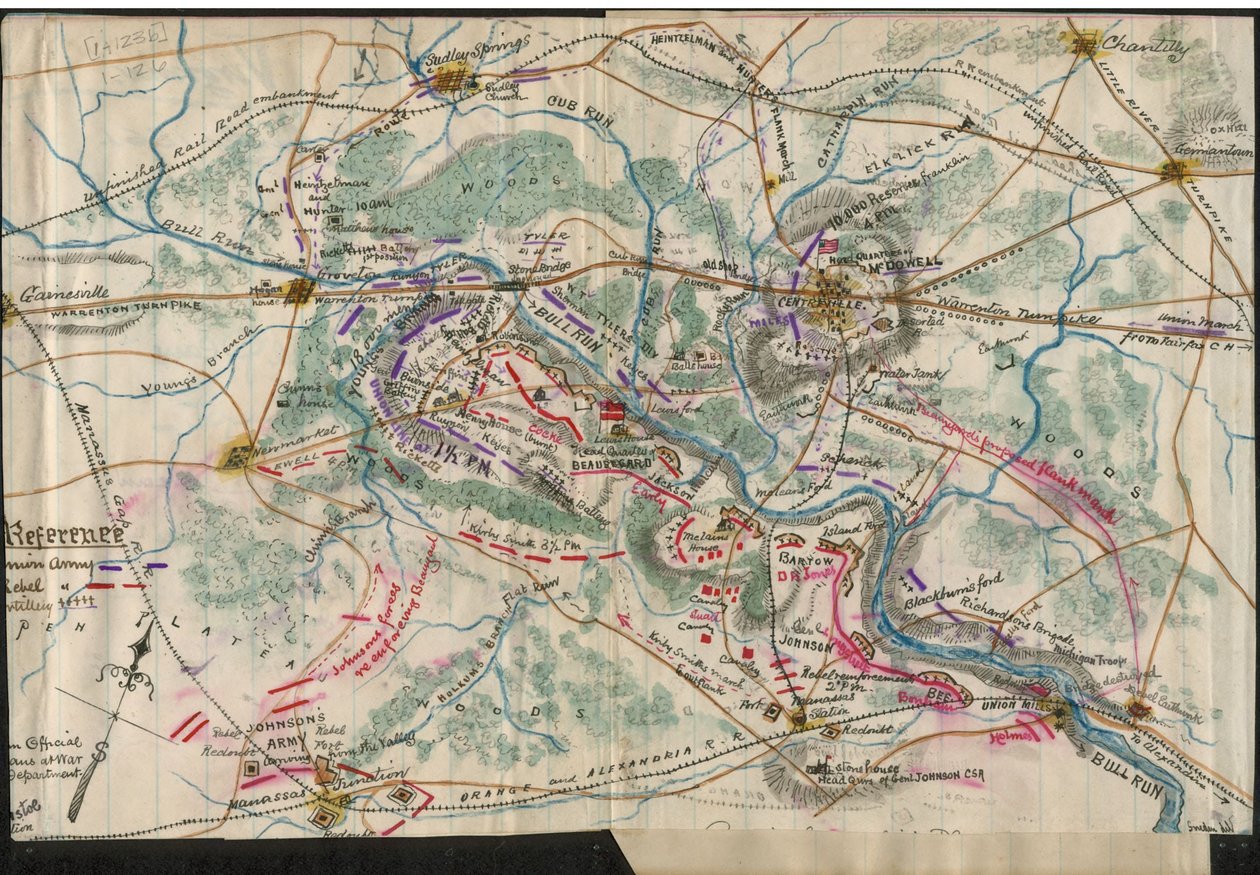 (Carte de la première bataille de Bull Run) LOC gvhs01.vhs00060 - Robert Knox Sneden
