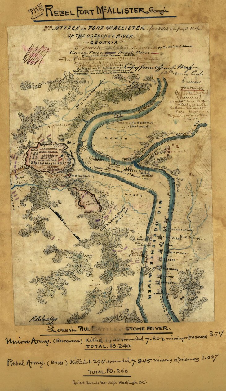 2e attaque du fort McAllister sur la rivière Ogeechee, Géorgie LOC gvhs01.vhs00278 - Robert Knox Sneden