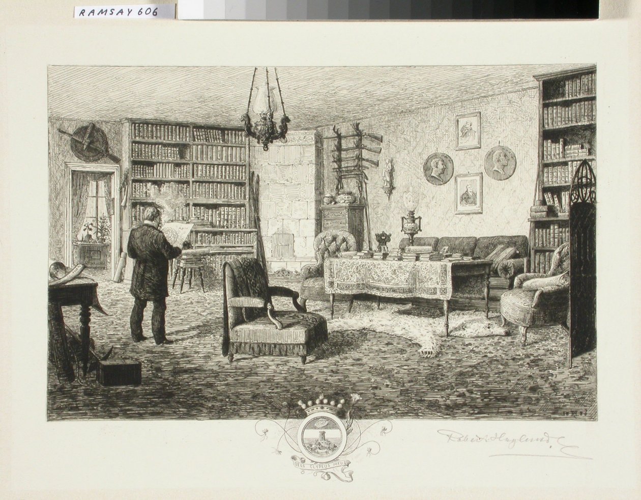 Adolf Erik Nordenskjöld dans sa bibliothèque - Robert Ludvig Haglund