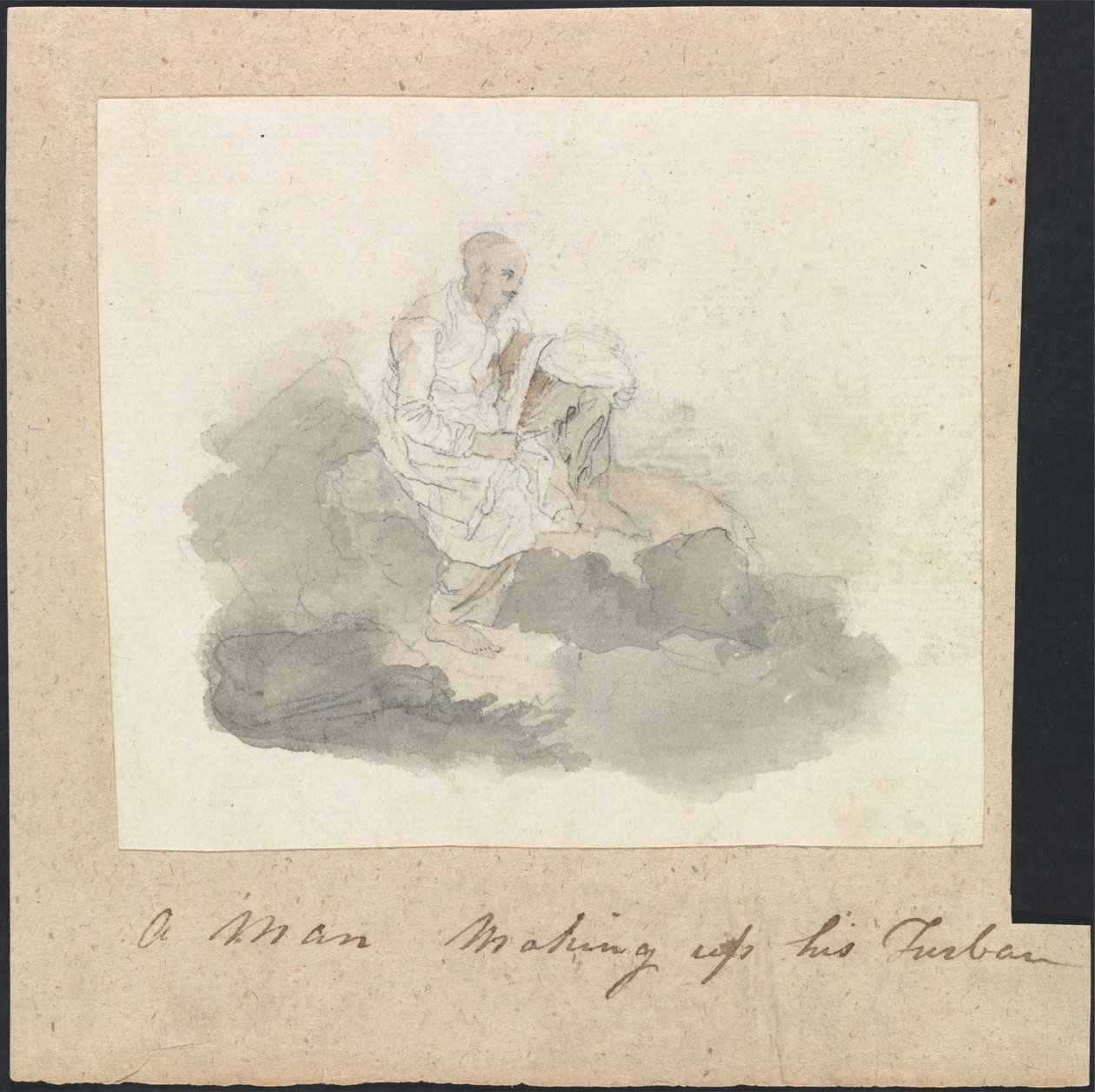 Un homme faisant son turban - Robert Mabon