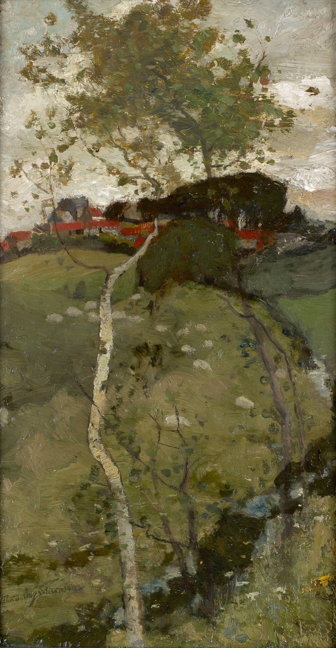 Village sur une colline - Le Bouleau argenté - Robert Macaulay Stevenson