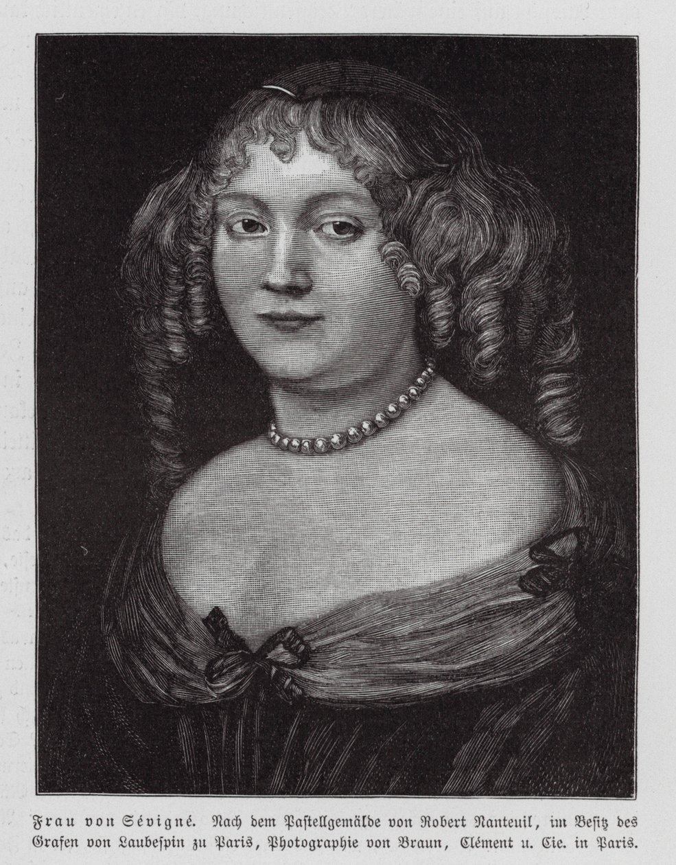 Madame de Sévigné, écrivain français (gravure) - Robert Nanteuil