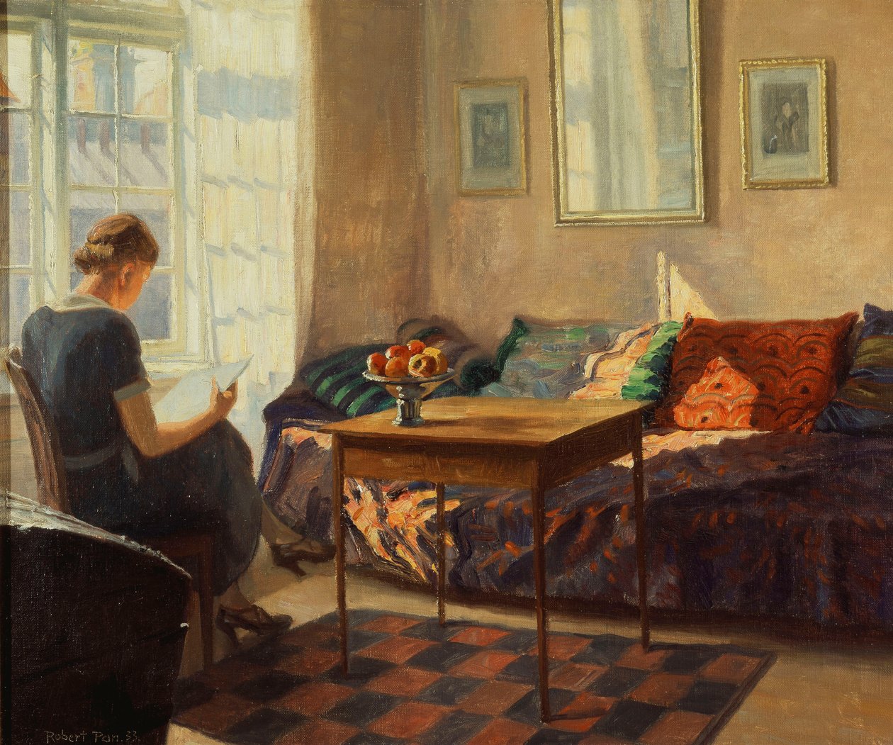 Une femme lisant à une fenêtre - Robert Panitzsch