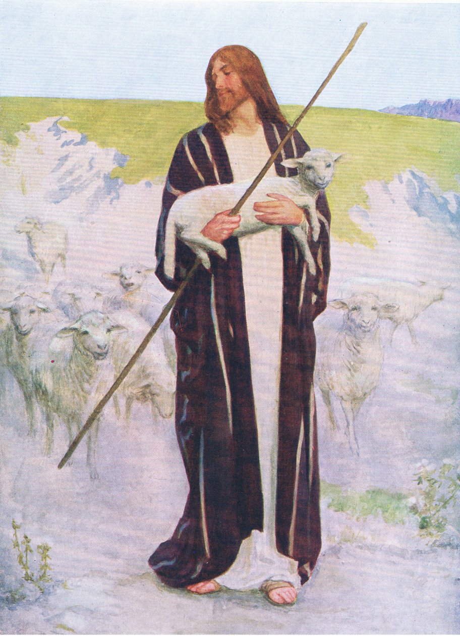 Le bon berger, de The Bible Picture Book publié par Thomas Nelson, c.1950 - Robert Payton Reid