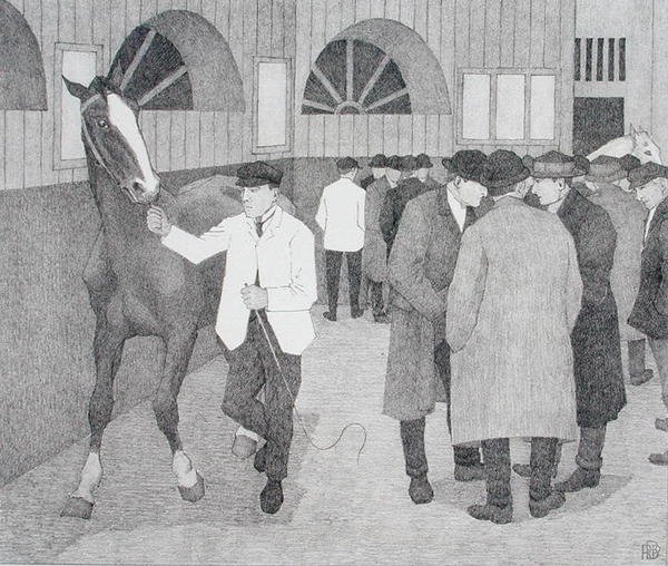 Marchands de chevaux au Barbican (Barbican No.2) 1921 - Robert Polhill Bevan