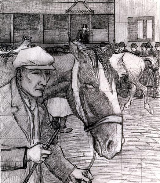 Foire aux chevaux au Barbican - Robert Polhill Bevan