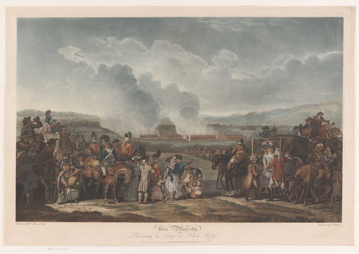 George III inspectant ses troupes à Blackheath - Robert Pollard (I)