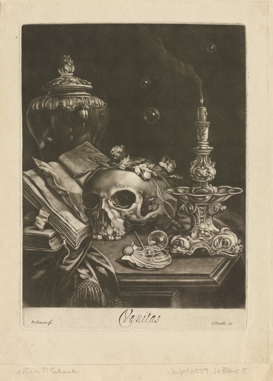 Nature morte de vanité, vers 1685-88 - Robert Robinson