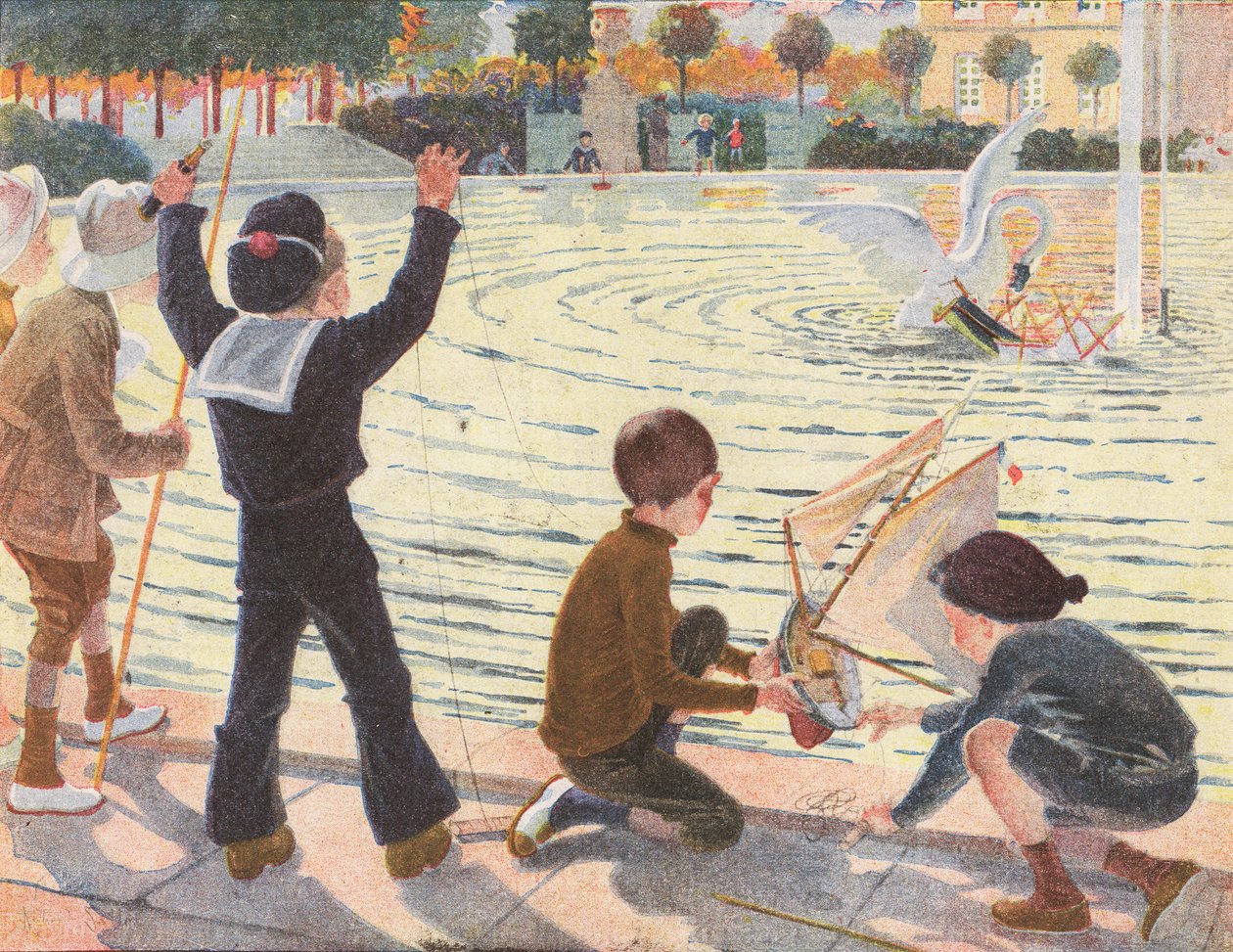 Un cygne coulant le yacht d