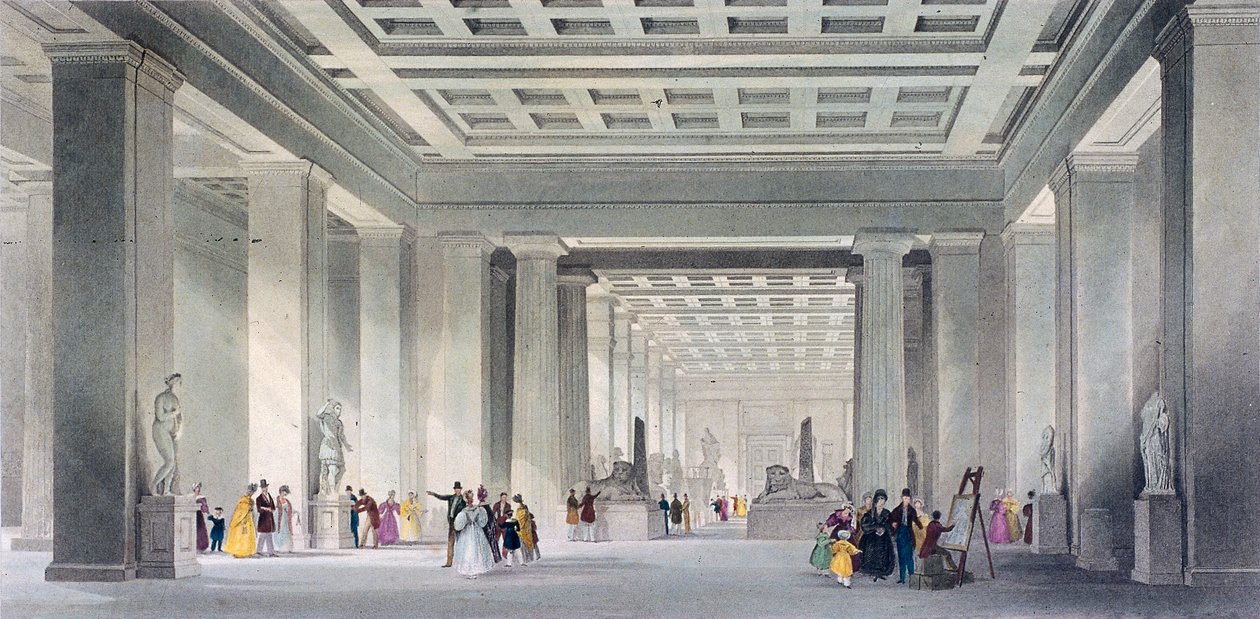 Les salons Grand Central et Égyptien, British Museum, Holborn, Londres, vers 1836 - Robert Sands