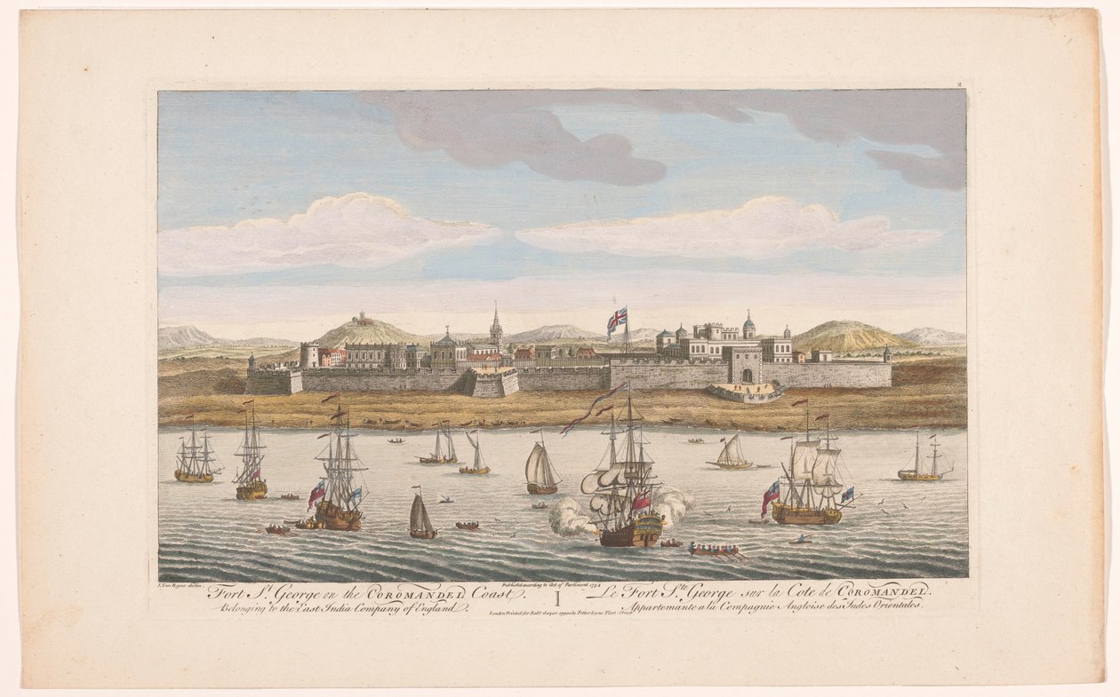 Vue du Fort Saint George à Madras (Nederzettingen van de VOC) - Robert Sayer