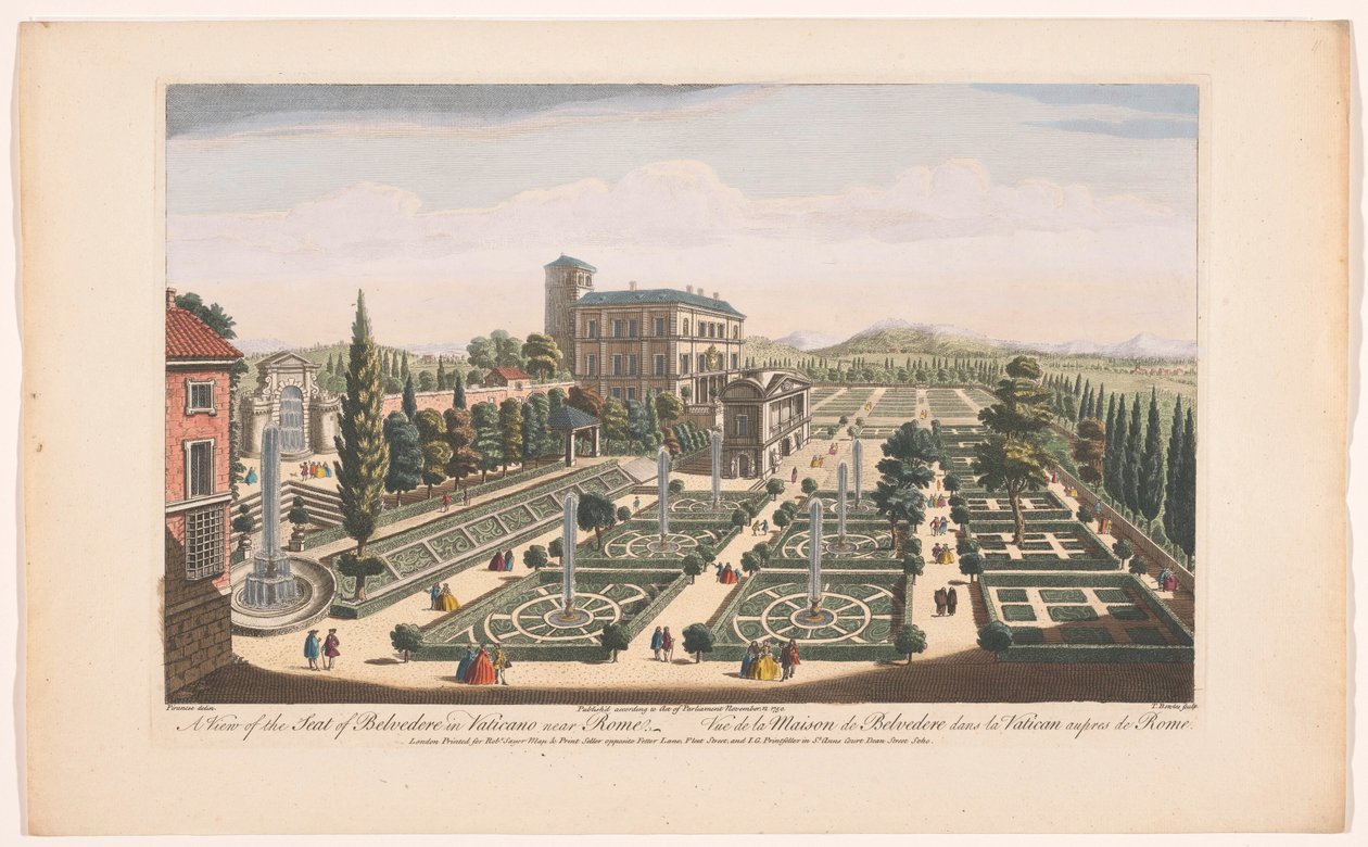 Vue des Jardins du Vatican à la Cité du Vatican - Robert Sayer