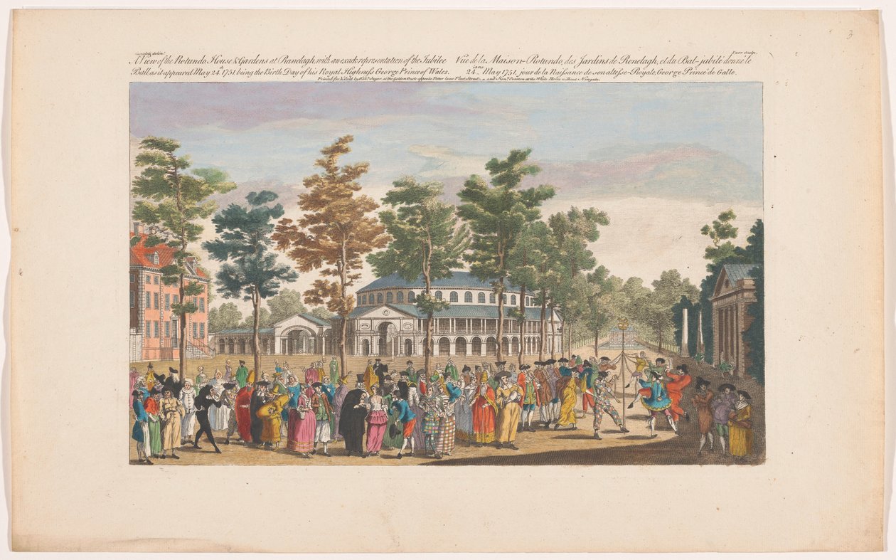 Vue de la Rotonde dans les jardins de Ranelagh à Londres avec un bal masqué pour l