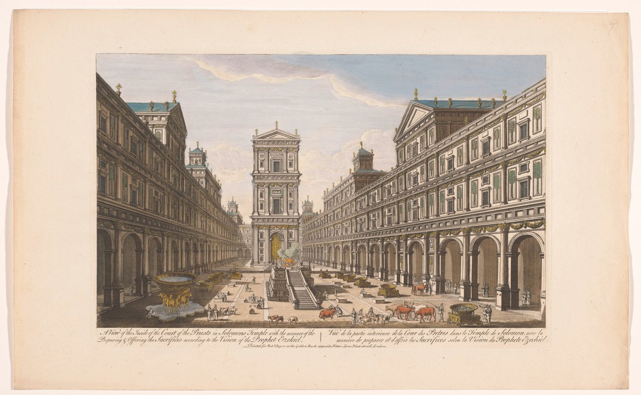Vue de la cour intérieure du Temple de Salomon - Robert Sayer