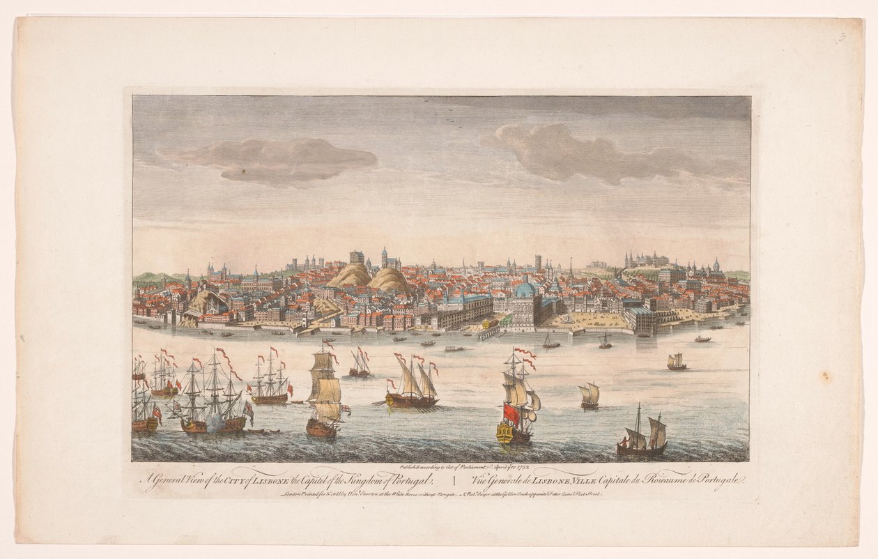 Vue générale de la ville de Lisbonne, capitale du royaume du Portugal (Madrid en Lissabon) - Robert Sayer