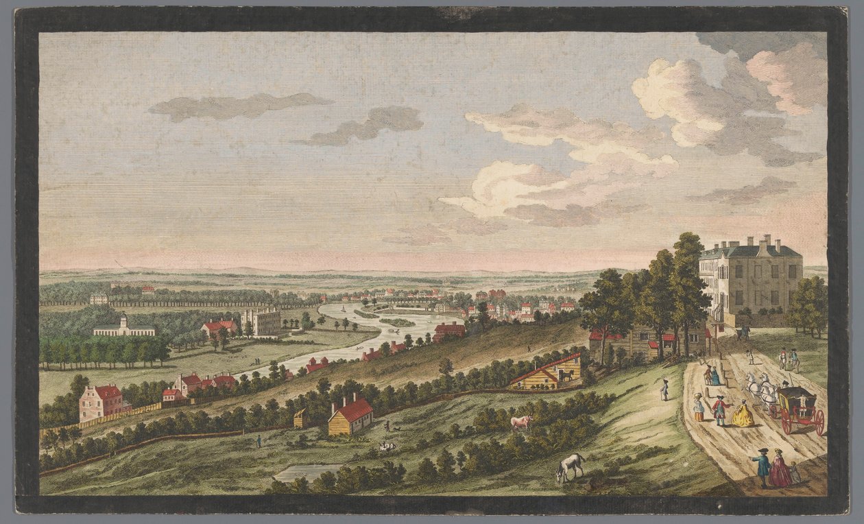 Gezicht op de stad Richmond aan de rivier de Theems - Robert Sayer