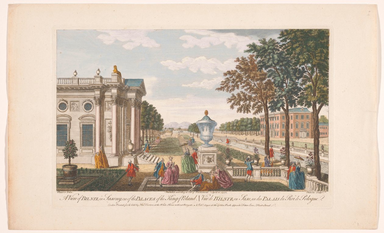 Vue du Schloss Pillnitz (série: Saxe) - Robert Sayer