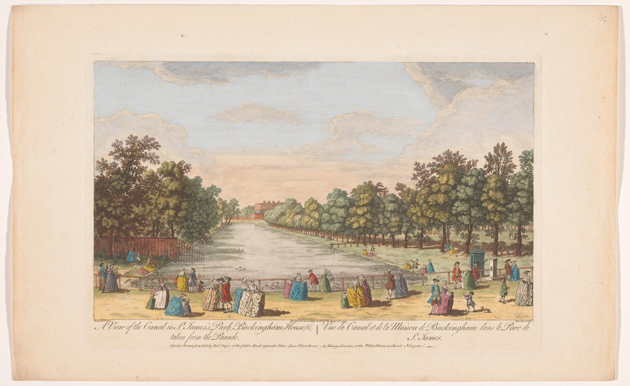 Vue du canal dans le parc Saint James à Londres, vue depuis la parade des Horse Guards (Londres) - Robert Sayer