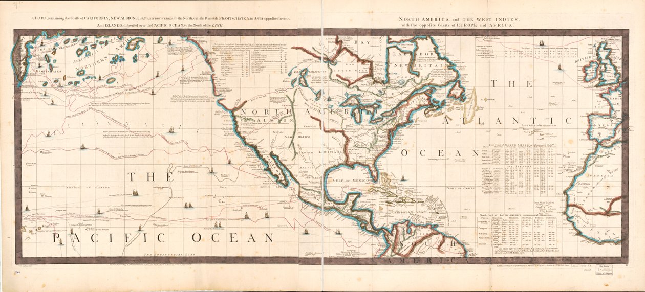 Carte des côtes de la Californie, de la Nouvelle-Albion et des découvertes russes au nord - Robert Sayer And John Bennett