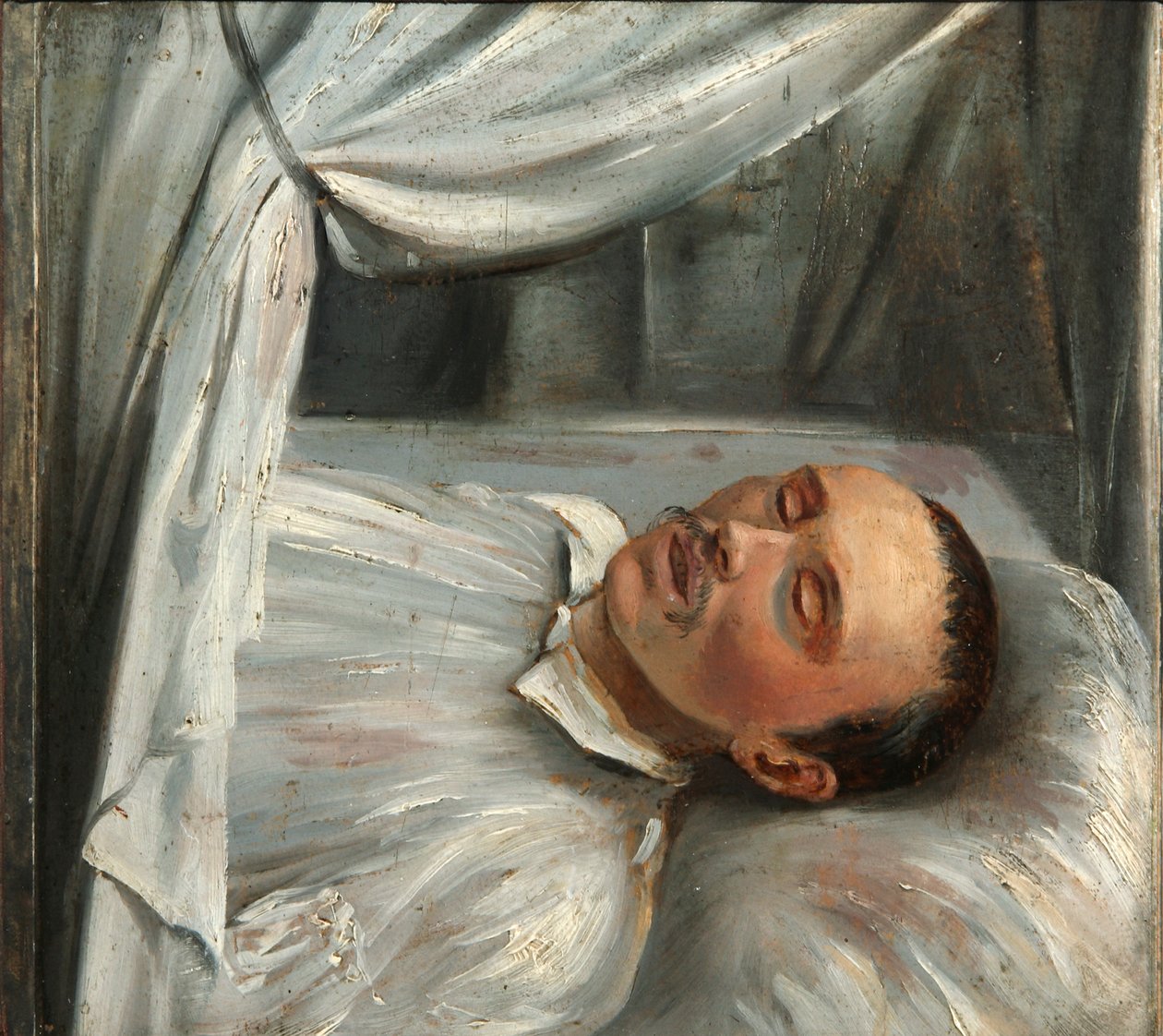 Poète Mikhaïl Lermontov 1814-1841 sur son lit de mort, 1841 - Robert Schwede