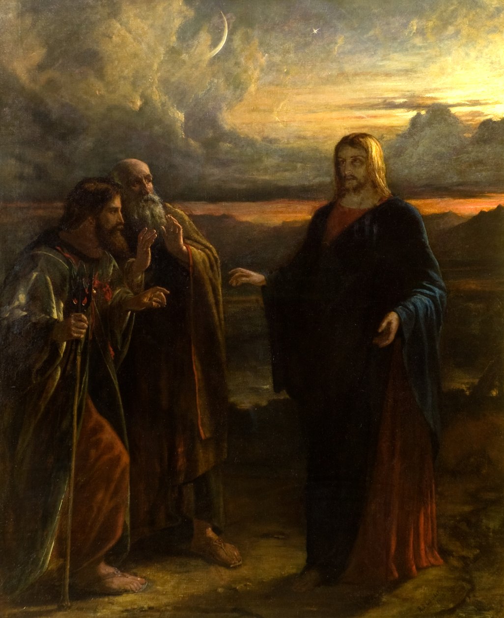 Christ et les deux disciples en route pour Emmaüs - Robert Scott Lauder