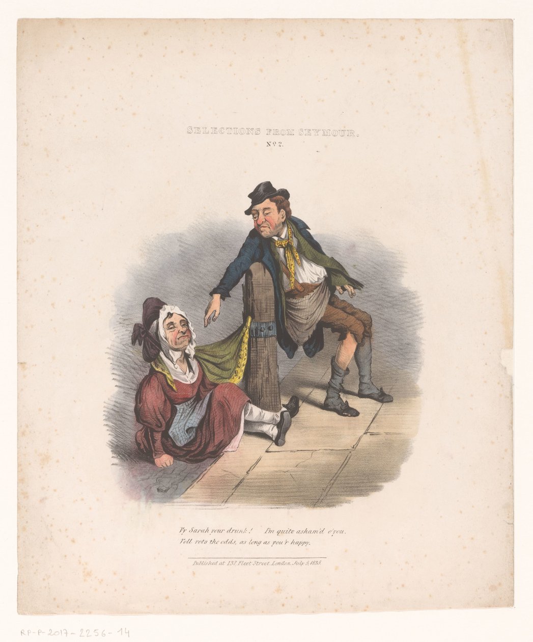 Caricature avec homme et femme ivres - Robert Seymour (attributed to)