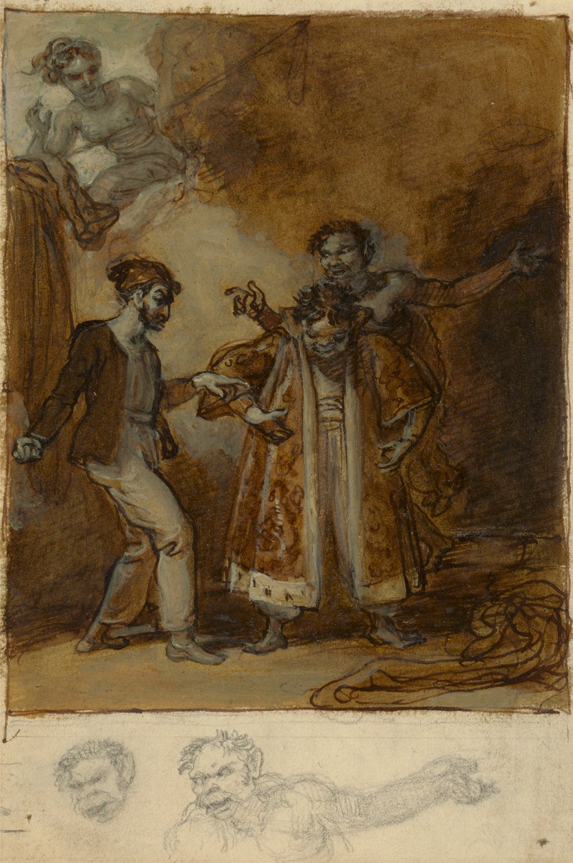 Stephano, Trinculo et Caliban avec la garde-robe magique de Prospero - Robert Smirke