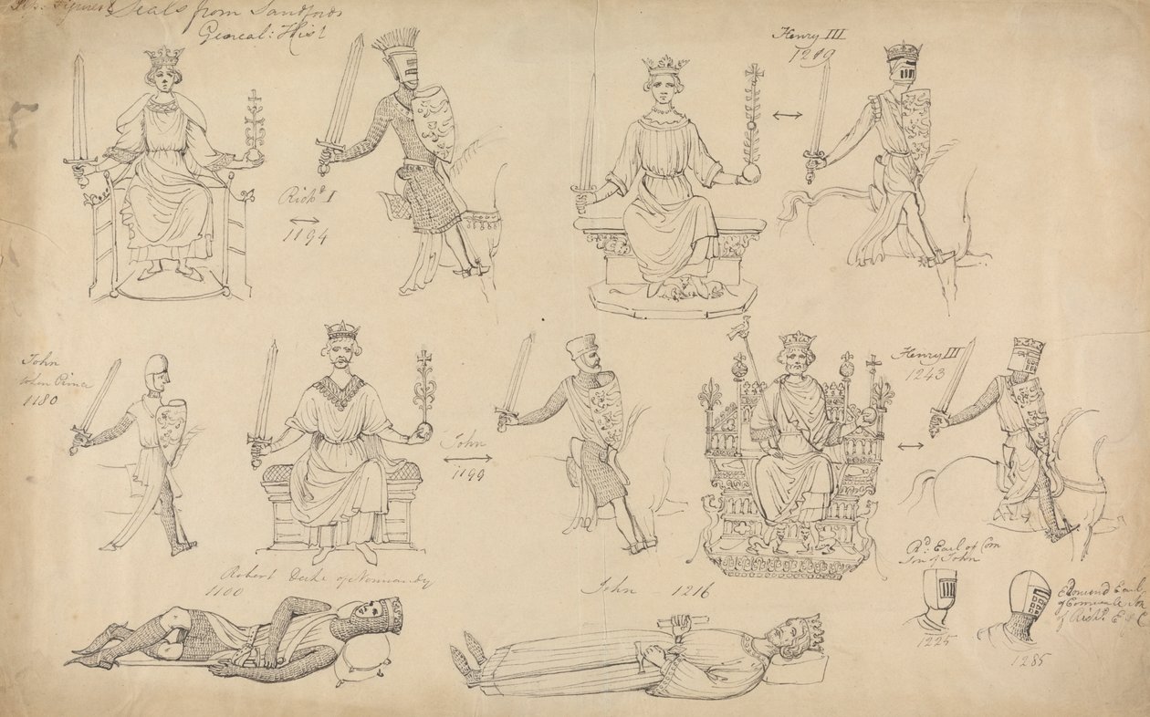 Études de figures et de sceaux de l