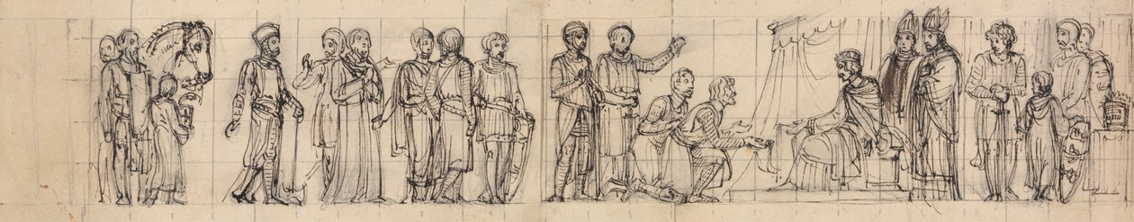 Étude de chevaliers rendant hommage au roi - Robert Smirke