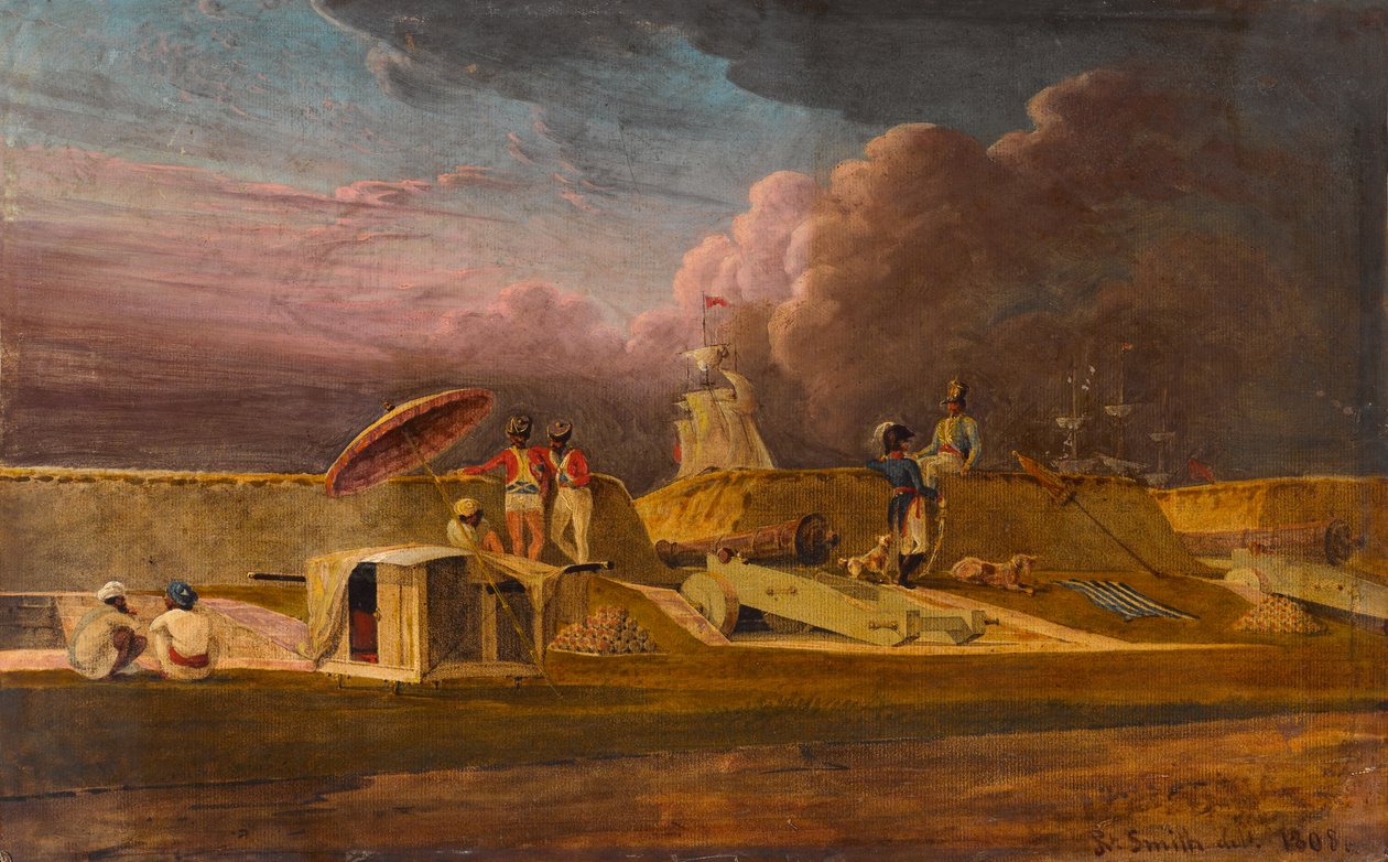 Canal de Jumna près de Meerut avec soldats et fortifications - Robert Smith