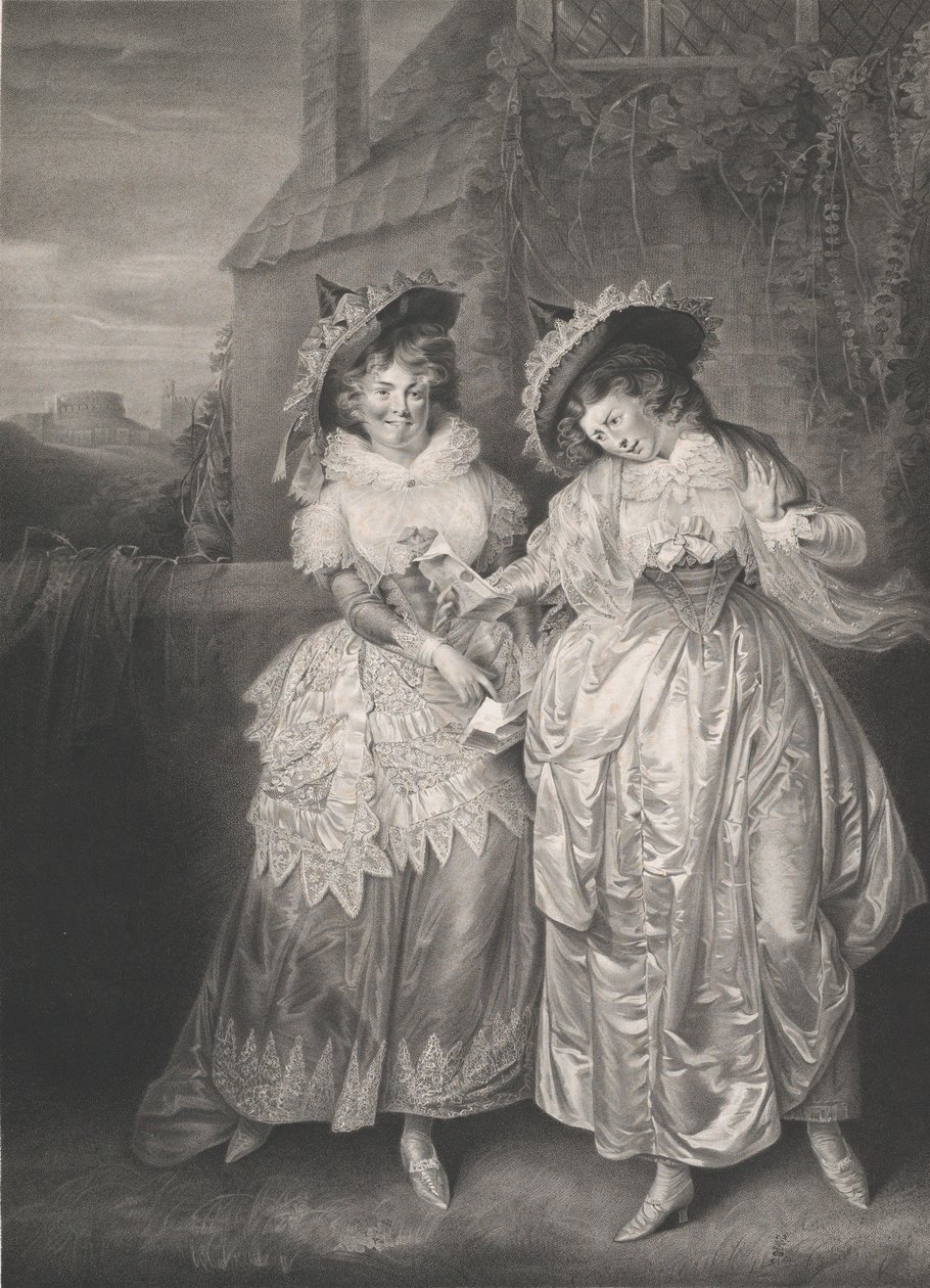Mme Ford et Mme Page, Les Joyeuses Commères de Windsor, Acte 2, Scène 1, 1793 - Robert Thew