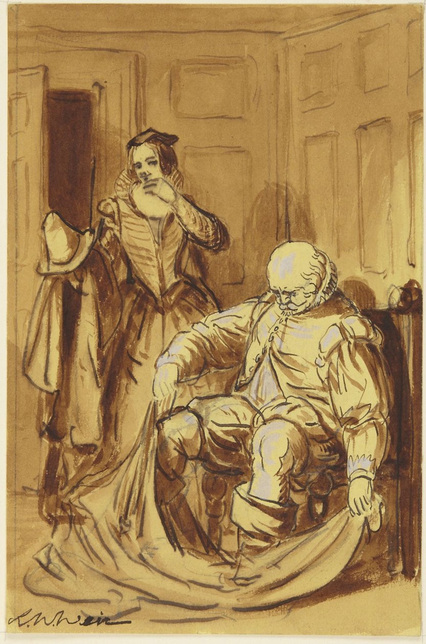 Falstaff und Frau Ford (Szene aus Die lustigen Weiber von Windsor, 4.2) - Robert Walter Weir