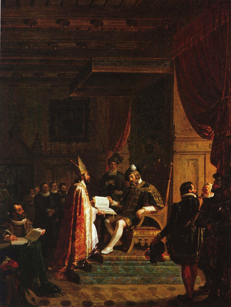 Mikael Agricola présente le NT finlandais au roi Gustav Vasa - Robert Wilhelm Ekman